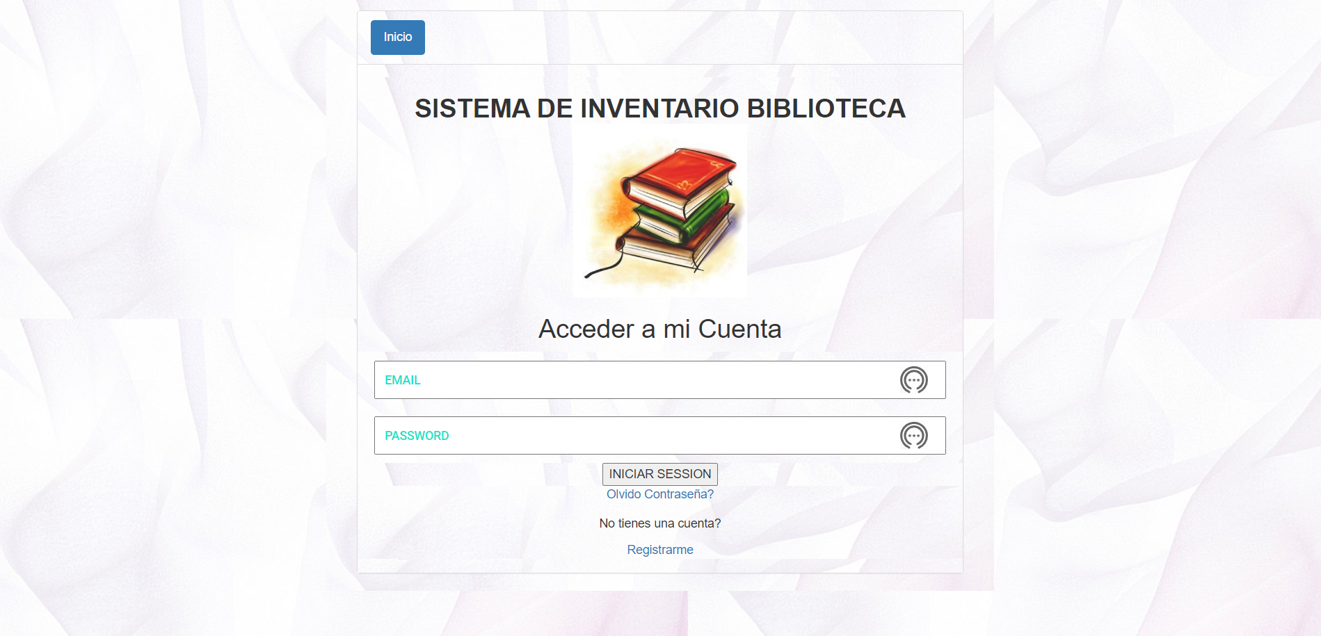 Library inventory system screenshot